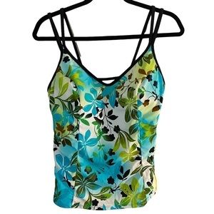 Miraclesuit tropical flower print swim top
